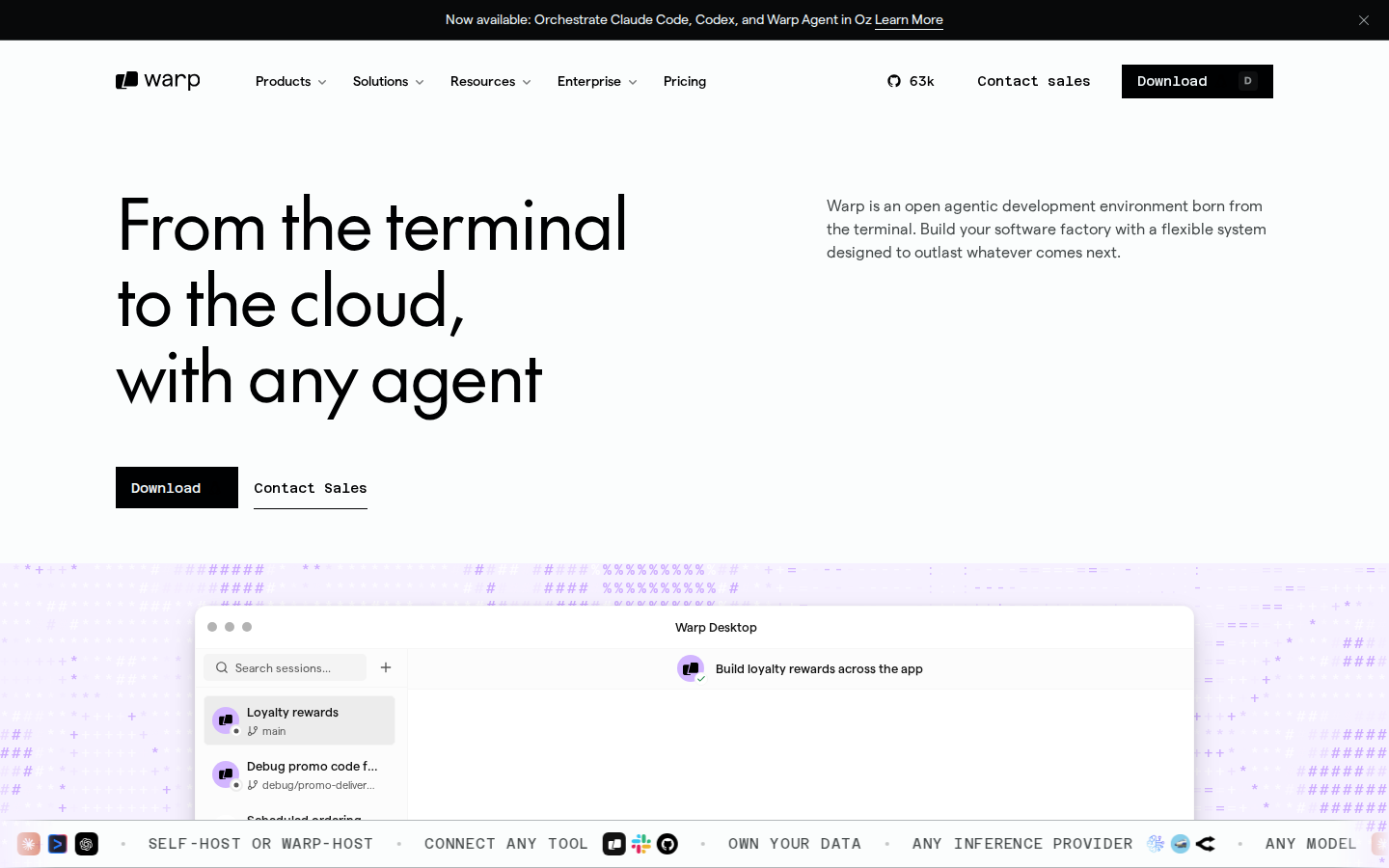 Screenshot of Warp