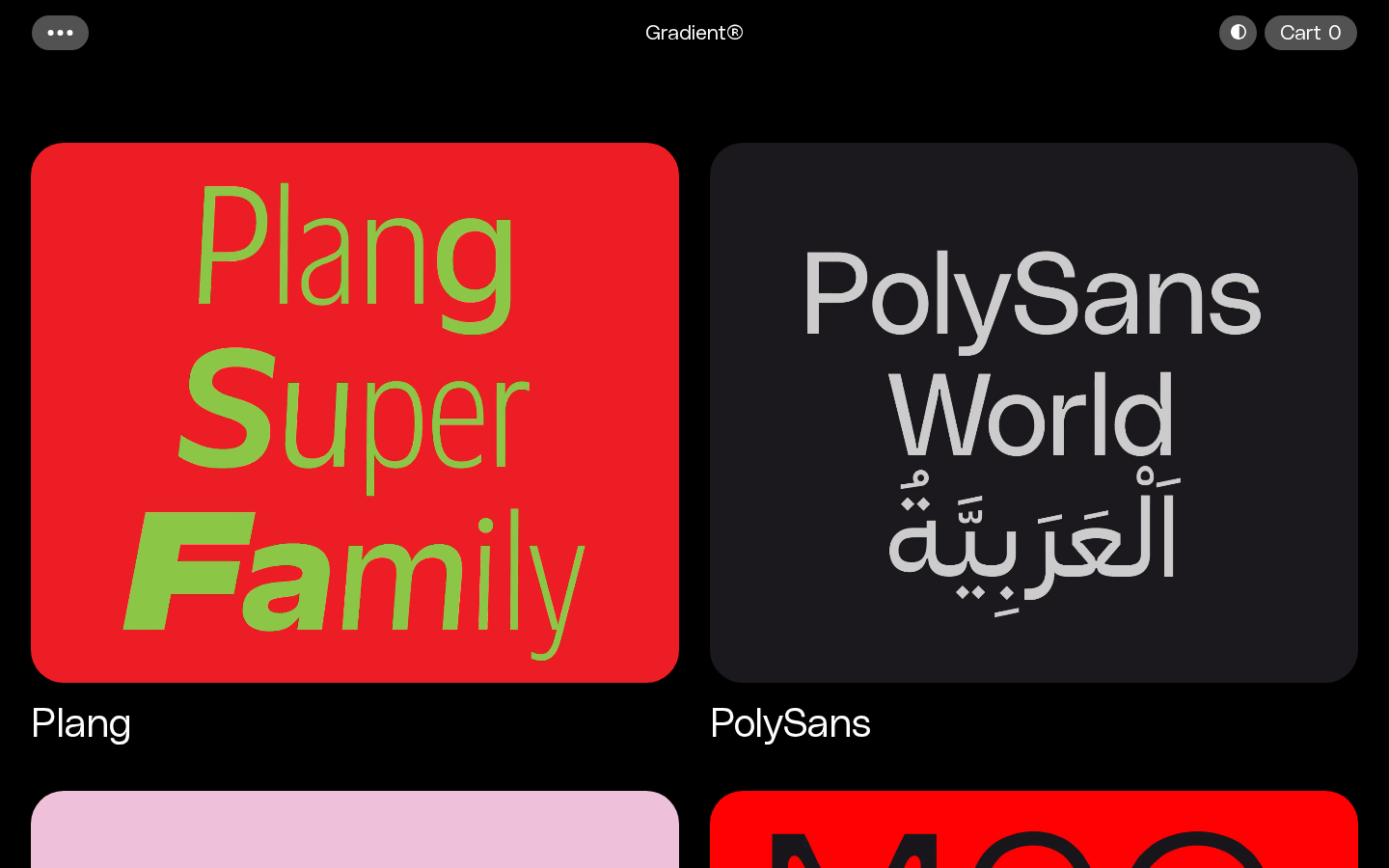 Screenshot of Gradient® A Type Design Agency