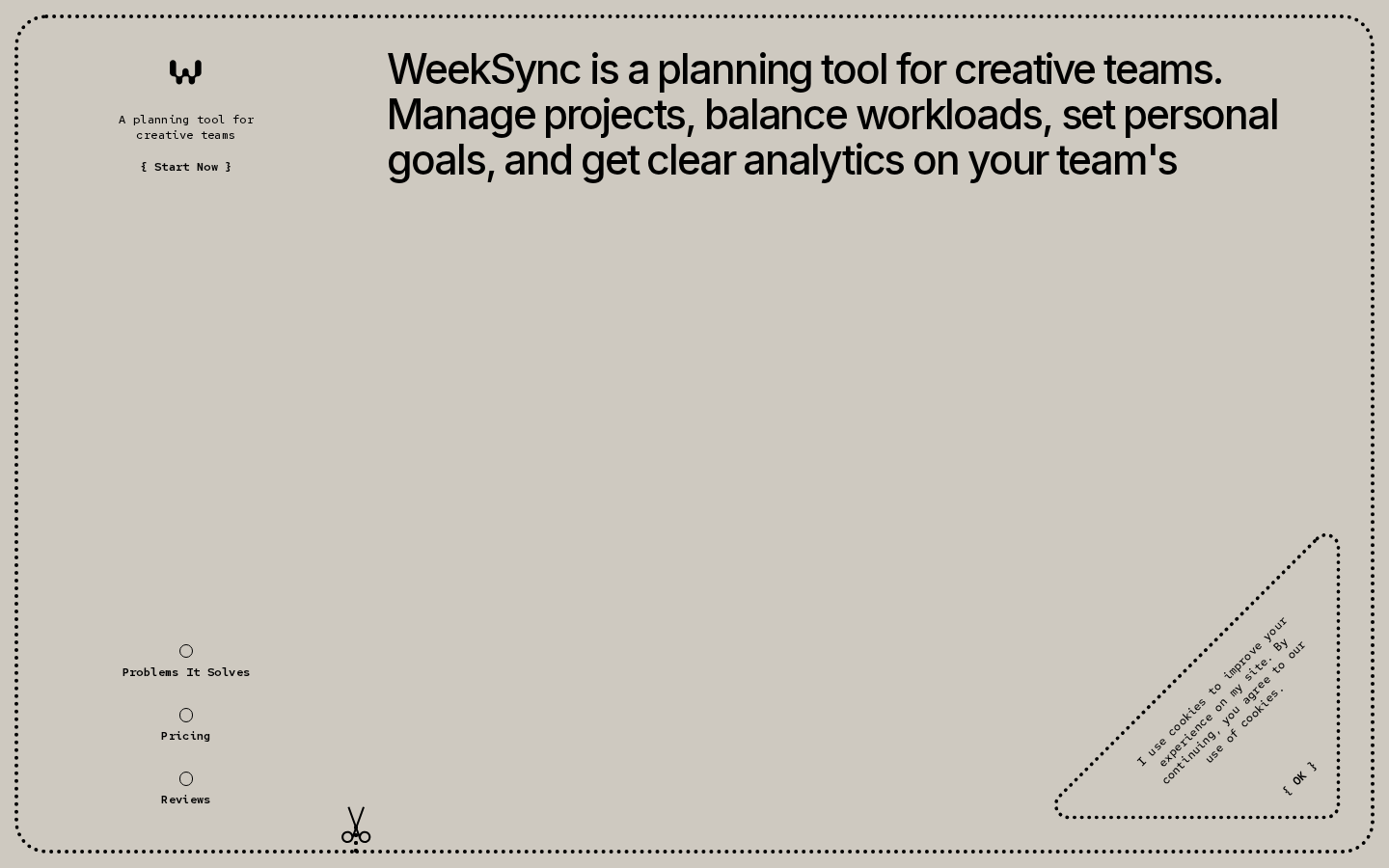 Screenshot of WeekSync. All projects and the team