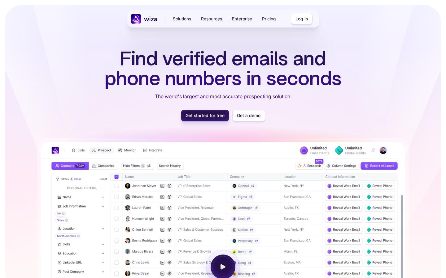 Screenshot of Wiza