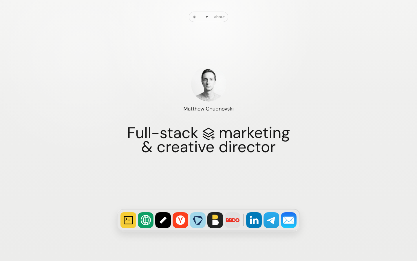 Screenshot of Matthew Chudnovski
