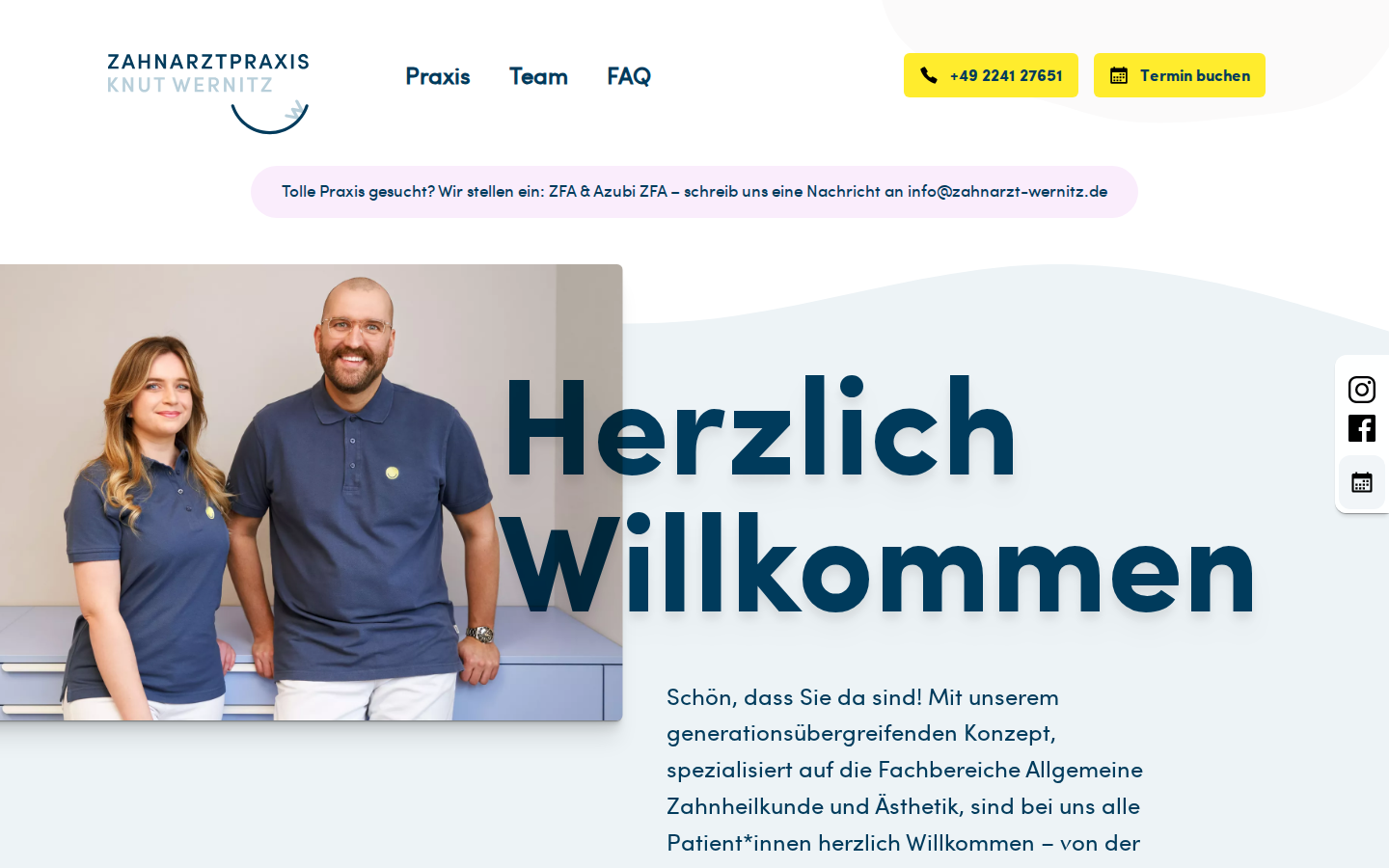 Screenshot of Zahnarztpraxis Knut Wernitz
