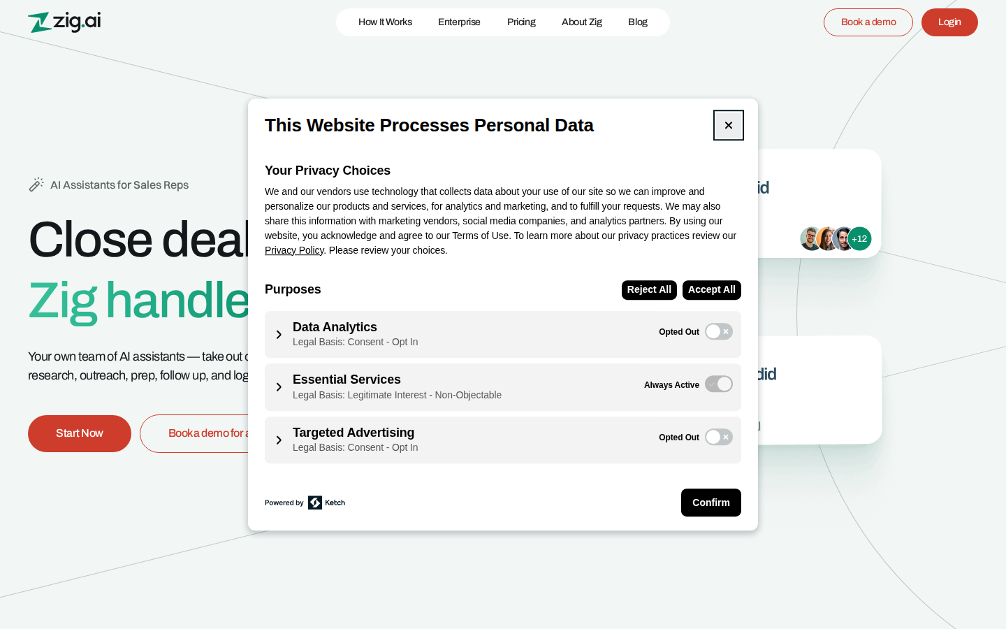 Screenshot of The AI engine that keeps your entire sales motion moving