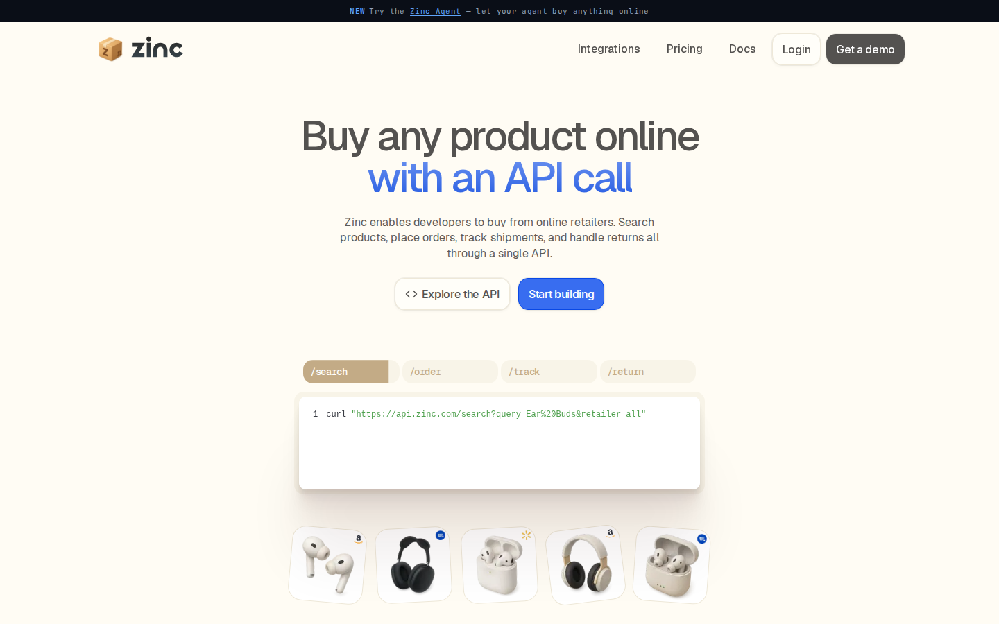 Screenshot of Zinc