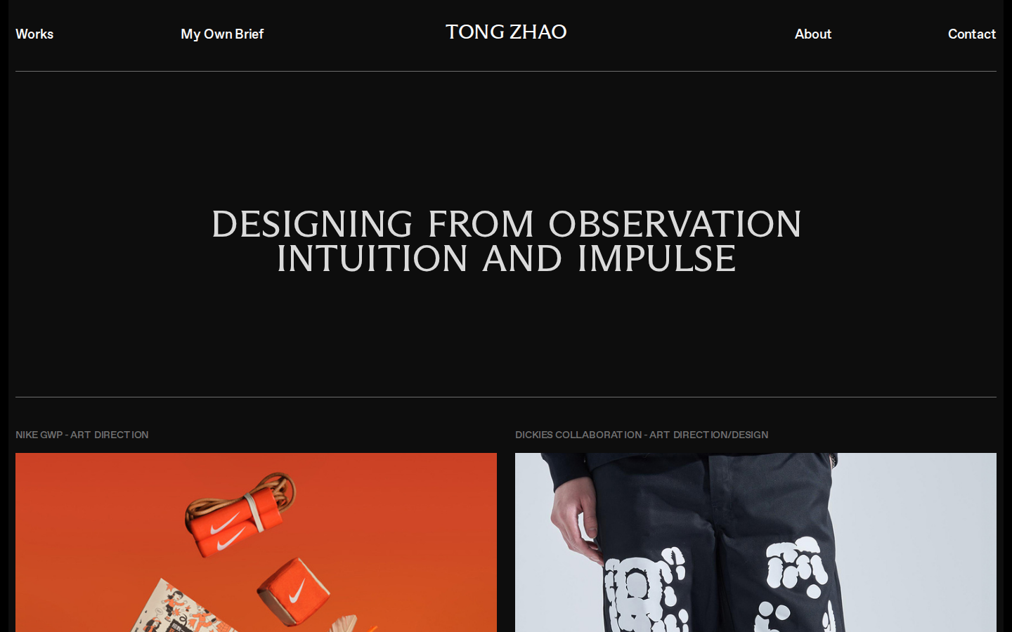 Screenshot of Tong's Website